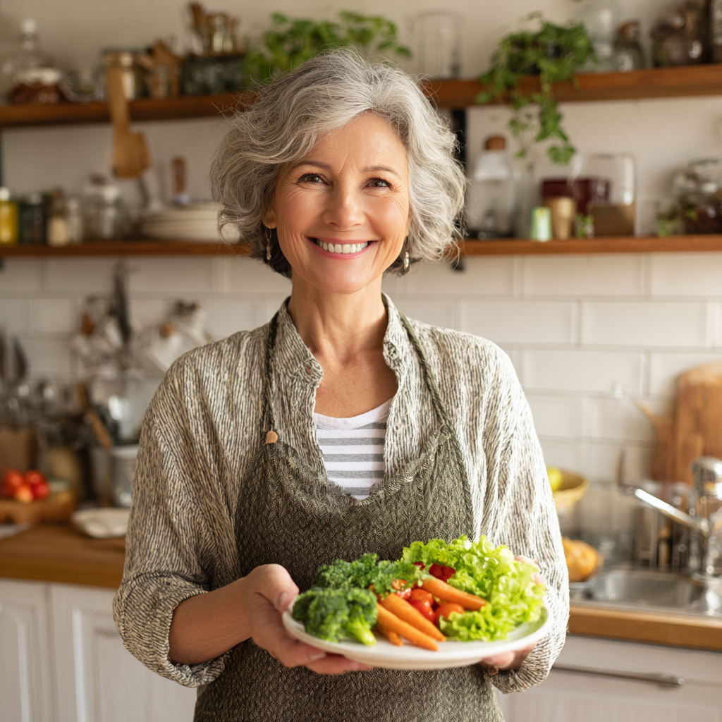 Група усмихнати българи от различни възрасти готвят заедно здравословни ястия в модерна кухня